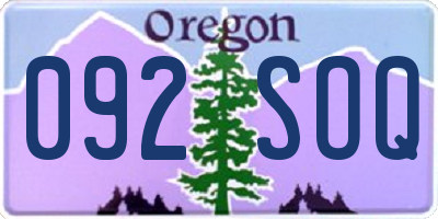 OR license plate 092SOQ