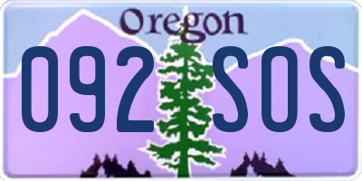 OR license plate 092SOS