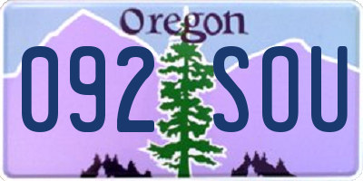 OR license plate 092SOU