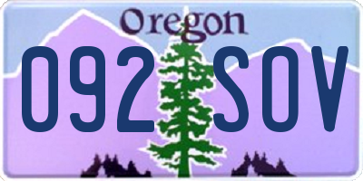 OR license plate 092SOV