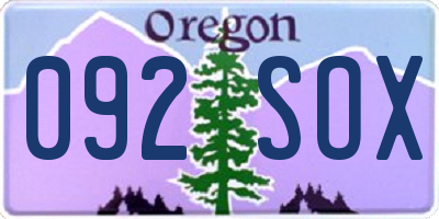 OR license plate 092SOX