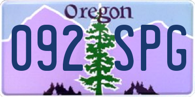 OR license plate 092SPG