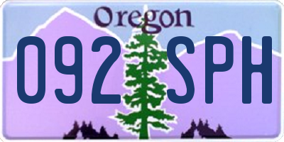 OR license plate 092SPH