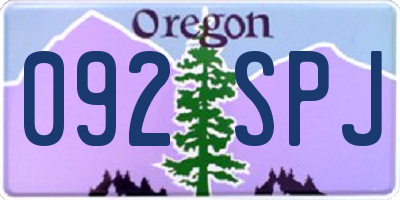 OR license plate 092SPJ