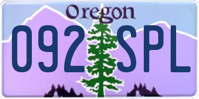 OR license plate 092SPL