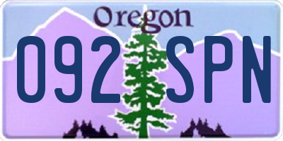 OR license plate 092SPN