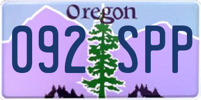 OR license plate 092SPP