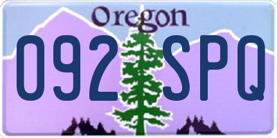 OR license plate 092SPQ