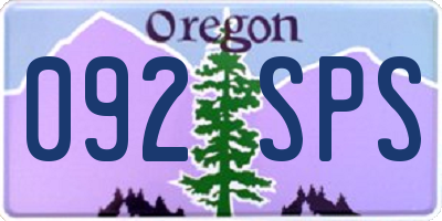 OR license plate 092SPS