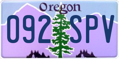 OR license plate 092SPV