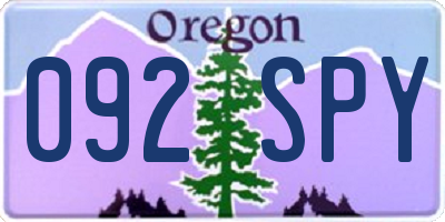 OR license plate 092SPY