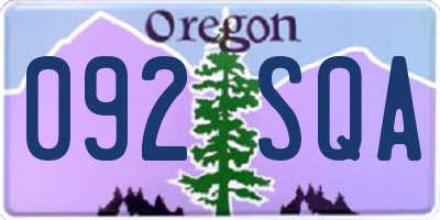 OR license plate 092SQA