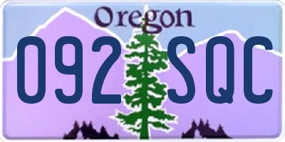 OR license plate 092SQC