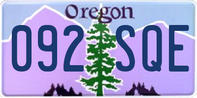 OR license plate 092SQE