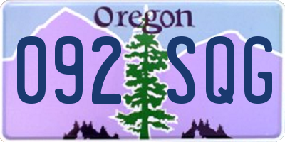 OR license plate 092SQG