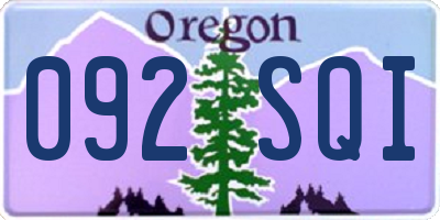 OR license plate 092SQI
