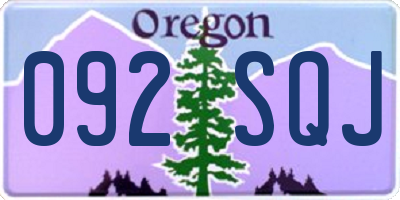 OR license plate 092SQJ