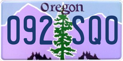 OR license plate 092SQO