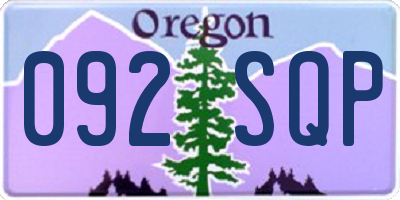 OR license plate 092SQP