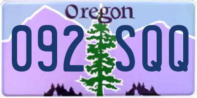 OR license plate 092SQQ