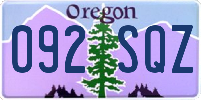 OR license plate 092SQZ