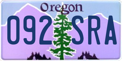 OR license plate 092SRA