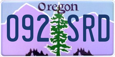 OR license plate 092SRD