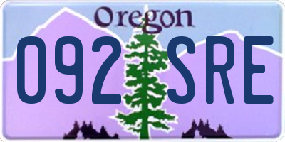 OR license plate 092SRE