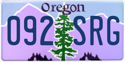 OR license plate 092SRG