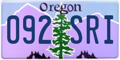 OR license plate 092SRI