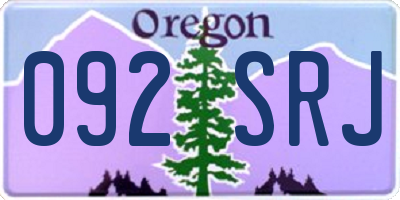 OR license plate 092SRJ
