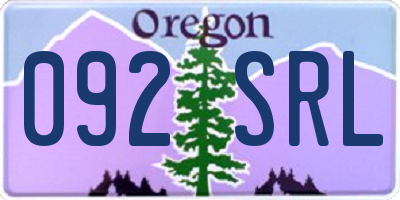 OR license plate 092SRL