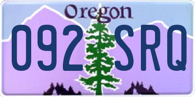 OR license plate 092SRQ