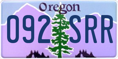 OR license plate 092SRR