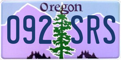 OR license plate 092SRS