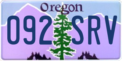 OR license plate 092SRV