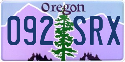 OR license plate 092SRX