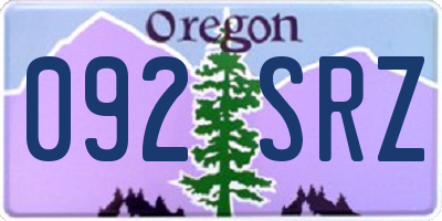 OR license plate 092SRZ