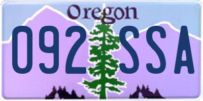 OR license plate 092SSA