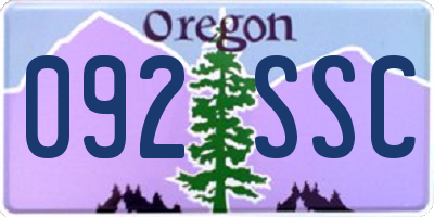 OR license plate 092SSC