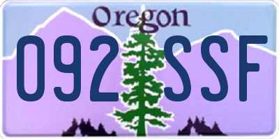 OR license plate 092SSF