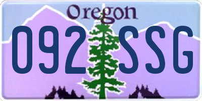 OR license plate 092SSG