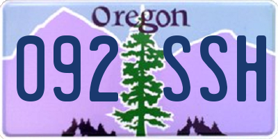 OR license plate 092SSH