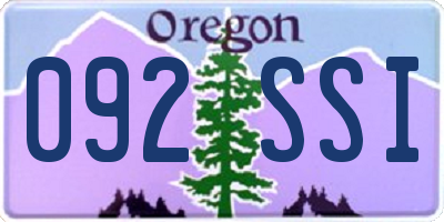 OR license plate 092SSI