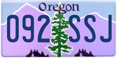 OR license plate 092SSJ