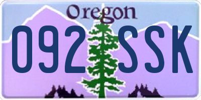 OR license plate 092SSK