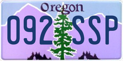 OR license plate 092SSP