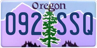 OR license plate 092SSQ