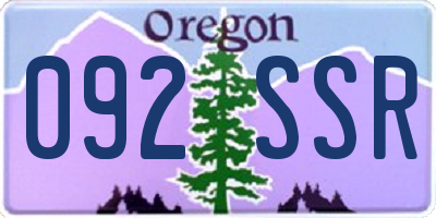 OR license plate 092SSR