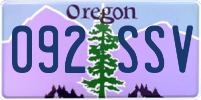 OR license plate 092SSV